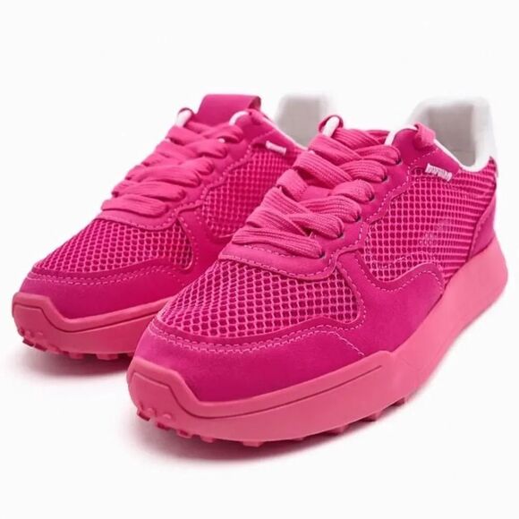 ZARA BARBIE PINK COMBO SNEAKERS BARBIE CORE BARBIECORE - Picture 2 of 5